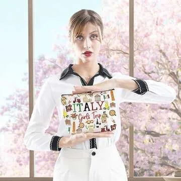 Italy Trip Gift Italian Souvenir Gift Italy Theme Gift Italy Vacation Gift Italy Bachelorette Trip Gift Italy Travel Bag Trip Kit for Italy Lover (Girls Trip Italy Beige)