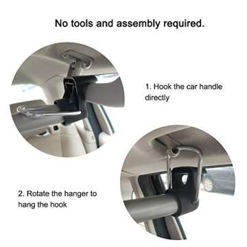 Beinhome Rubber Car Clothes Hanger Bar, Expandable Heavy Duty Car Clothes Rack Expanded to 63 inches, Suitable for Most Cars, Trucks, SUVs, Vans, RVs, Road Travelers, Black