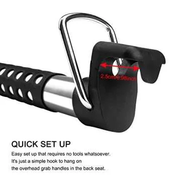 Beinhome Expandable Rubber Car Clothes Hanger Bar for Travel