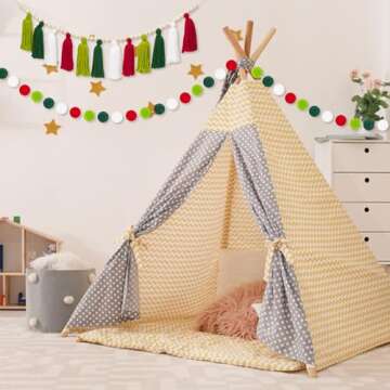 Anwyll Christmas Tassel Garlands with Pom Poms for Decor