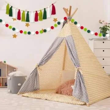 Anwyll Christmas Tassel Garlands with Pom Poms for Decor