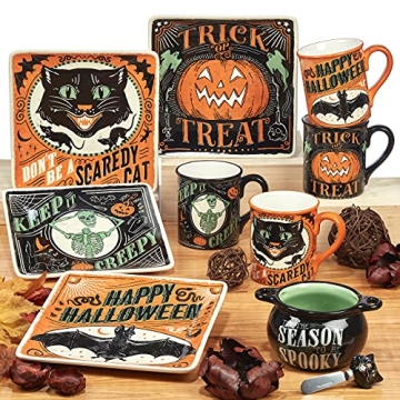 Cute Certified International Scaredy Cat 6" Plates Set of 4