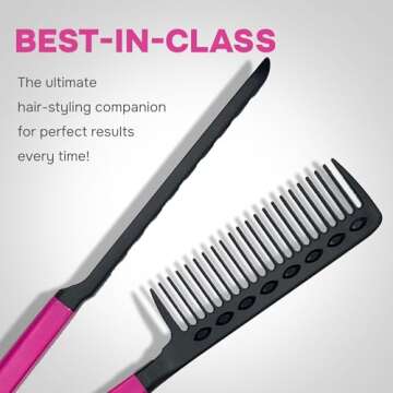Herstyler Hair Straightening Comb - Flat Iron Comb - Hair Straightener Comb With a Firm Grip - Styli...