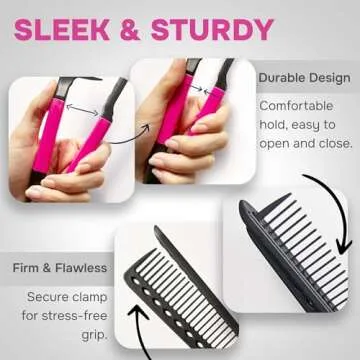 Herstyler Hair Straightening Comb - Flat Iron Comb - Hair Straightener Comb With a Firm Grip - Styling Comb for Women (Pink)