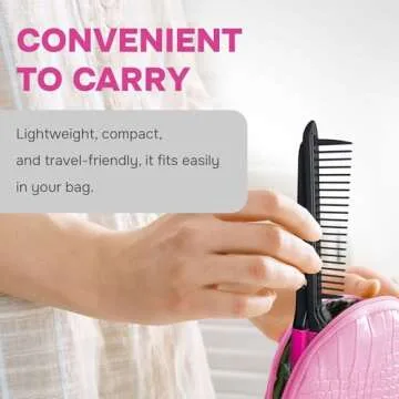 Herstyler Hair Straightening Comb - Flat Iron Comb - Hair Straightener Comb With a Firm Grip - Styling Comb for Women (Pink)