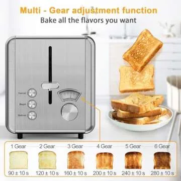 Whall Stainless Steel 2 Slice Toaster with Versatile Functions