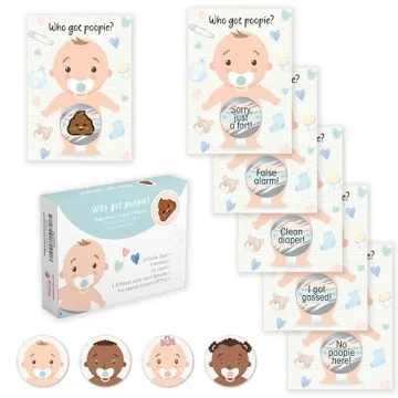 Party Hearty Baby Shower Games for Girl and Boy, 33 Poopie Emoji Scratch Off Lottery Tickets, Baby G...