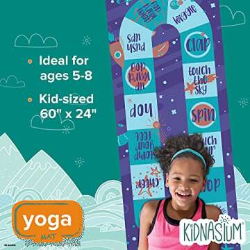 Kidnasium Kids Yoga Mat - 60” x 24”, Fun Non-Toxic Exercise Mats for Kids