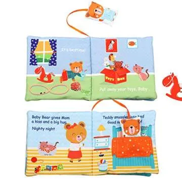 bebe mondo Teddy Bear Soft Baby Book Activity Quiet Cloth Books Developmental Toys Interactive Baby ...