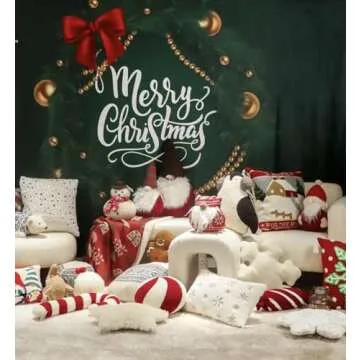 Accents Depot Winter Brown & White Gingerbread House Plush Sherpa Cushion Pillow Merry Christmas Embroidery Polyester Cushions Decoration