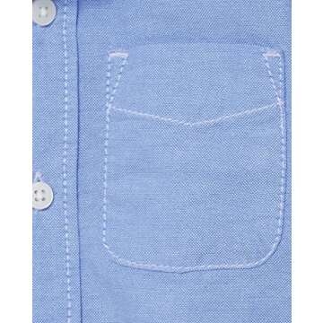The Children's Place boys And Toddler Short Sleeve Oxford School Uniform Button Down Shirt, Light Blue Oxford Single, 3T US