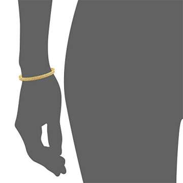 Geoffrey Beene Men’s Stainless Steel Double Franco Chain Bracelet with Extension (Gold, 8.5")