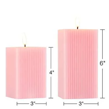 Girimax Pink Square Flameless Candles with Remote