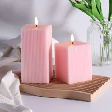Girimax Pink Square Flameless Candles with Remote