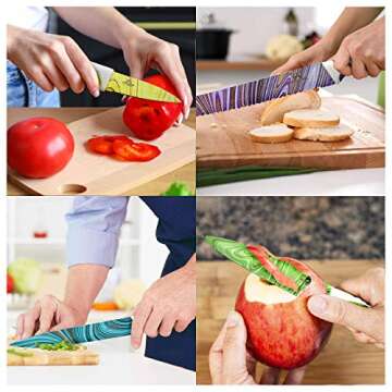 6 Piece Colorful Knife Set for Every Kitchen Essentials