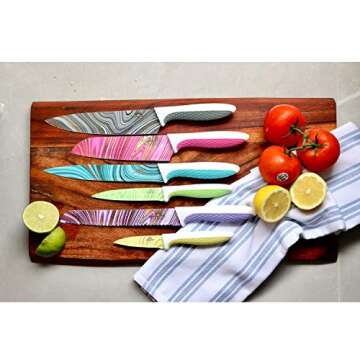 6 Piece Colorful Knife Set for Every Kitchen Essentials