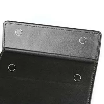 KINGFOM A4 Ultra-Smooth PU Leather Office Clipboard, Letter Size Clip Hardboard, Meeting Memo Writing Desk Pad, Restaurant Hotel Menu Folder Clipboard with Pen Holder Black
