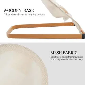 ANGELOGJGT Baby Bouncer - Portable Bouncer Seat for Babies, Ergonomic Design Baby Bouncy Seats Infant with Mesh Fabric Natural Vibrations, Beige