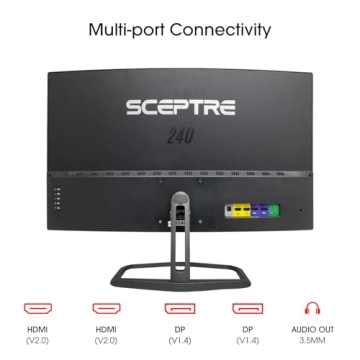 Sceptre 32 inch Curved Gaming Monitor 240Hz 1ms 99% sRGB