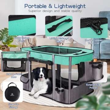 Portable Dog Playpen for Small Animals - Breathable & Sturdy