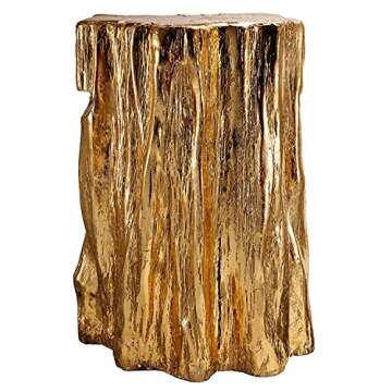 Golden Tree Trunk Garden Stool for Luxury Home Decor