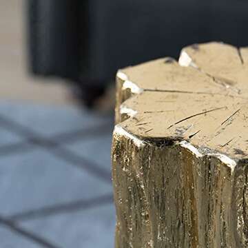 Golden Tree Trunk Garden Stool for Luxury Home Decor