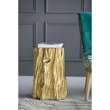 Golden Tree Trunk Garden Stool for Luxury Home Decor