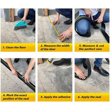 Jin&Bao Universal Garage Door Threshold Seal Strip, Bottom Weather Stripping Replacement Rubber Waterproof 20 FT Length