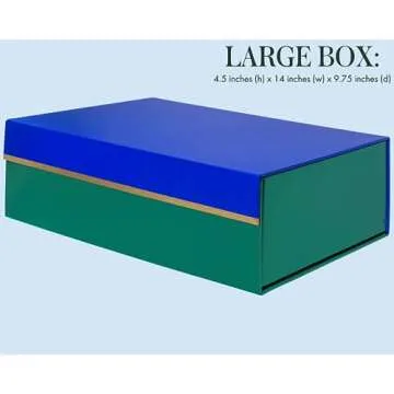 kate spade new york Decorative Storage Boxes with Lids, 3 Pack Sturdy Organizer Storage Bins, Includes Small Medium Large Pink Nesting Boxes with Magnetic Closure (Colorblock)