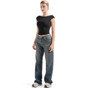 SUUKSESS Women Backless Sexy Crop Top Double Lined Y2K Tee