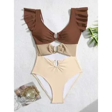 Stylish B2prity Women's One Piece Swimsuit with Ruffles