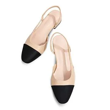 MICIFA Women's Low Heel Slingback Flat Pumps for Everyday Style