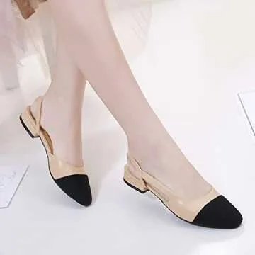 MICIFA Women's Low Heel Slingback Flat Pumps for Everyday Style