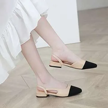 MICIFA Women's Low Heel Slingback Flat Pumps for Everyday Style