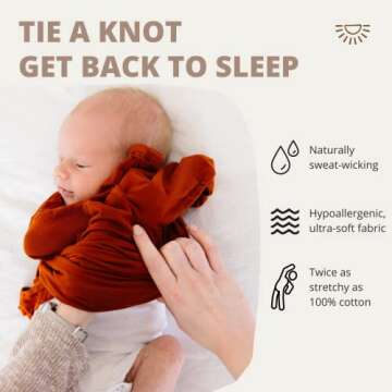 Wallaby Kids Knotted Baby Gown for Newborns - Extra Tall & Soft