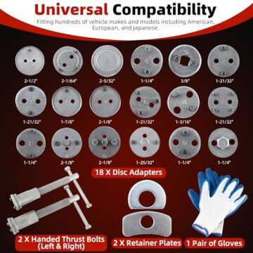 8MILELAKE Disc Brake Caliper Compressor Wind Back Tool 24pc Professional Caliper Tool Set