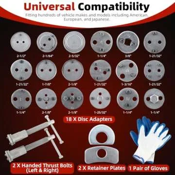 8MILELAKE Disc Brake Caliper Compressor Wind Back Tool 24pc Professional Caliper Tool Set