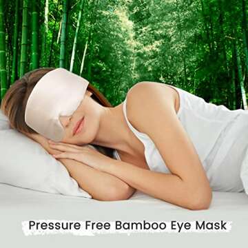 iCooBreeze 2pcs 100% Handmade Bamboo Sleeping Eye Mask for Women for Men,Night Masks,Organic Sleep M...