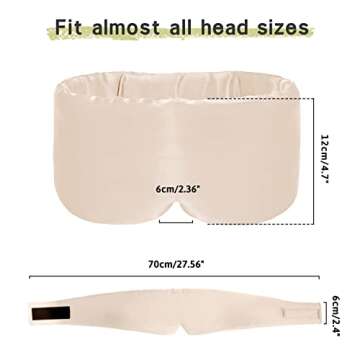 iCooBreeze 2pcs 100% Handmade Bamboo Sleeping Eye Mask for Women for Men,Night Masks,Organic Sleep Mask,Blockout Eye Mask for Sleeping,Large Size Adjustable (Apricot & Dark Grey)