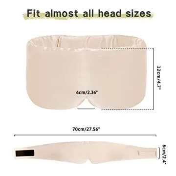 iCooBreeze 2pcs 100% Handmade Bamboo Sleeping Eye Mask for Women for Men,Night Masks,Organic Sleep Mask,Blockout Eye Mask for Sleeping,Large Size Adjustable (Apricot & Dark Grey)