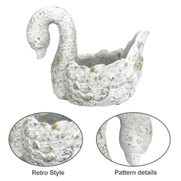 Stylish Casagiardino Swan Planter for Indoor and Outdoor