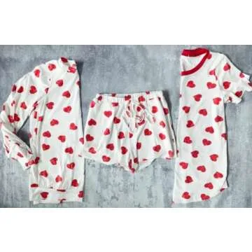 SECETKET Women's Heart Print Pajamas Set for Cozy Nights