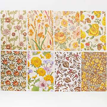 240 Sheets Scrapbook Papers Flower Pattern Scrapbooking Papers Journaling Supplies Decorative Paper Material for Writing, Drawing, Travel Journal Art Craft Diary Embellishment Supplies, Craft Paper