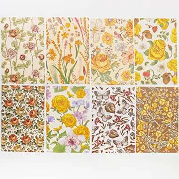 240 Sheets Scrapbook Papers Flower Pattern Scrapbooking Papers Journaling Supplies Decorative Paper Material for Writing, Drawing, Travel Journal Art Craft Diary Embellishment Supplies, Craft Paper