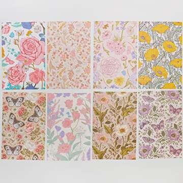240 Sheets Scrapbook Papers Flower Pattern Scrapbooking Papers Journaling Supplies Decorative Paper Material for Writing, Drawing, Travel Journal Art Craft Diary Embellishment Supplies, Craft Paper