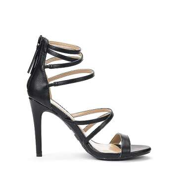DREAM PAIRS Women's Black High Heel Dress Pump Sandals