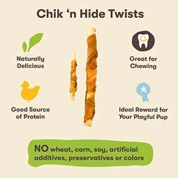 Pet 'n Shape Chicken Hide Twists Natural Dog Treats