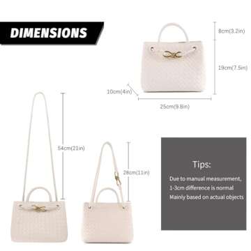 KDranxi Vegan Leather Woven Tote Bag for Women