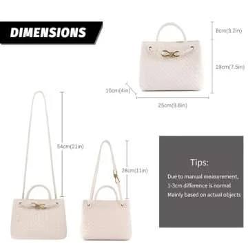 KDranxi Vegan Leather Woven Tote Bag for Women