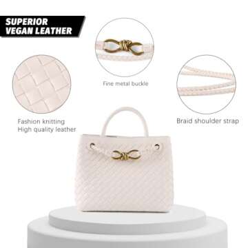 KDranxi Vegan Leather Woven Tote Bag for Women